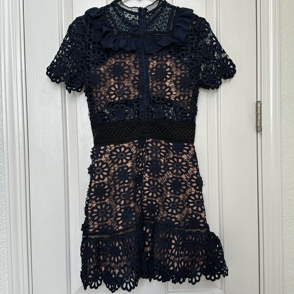 XUEYUANFENG BLUE LACE DRESS Size M - Picture 5 of 5